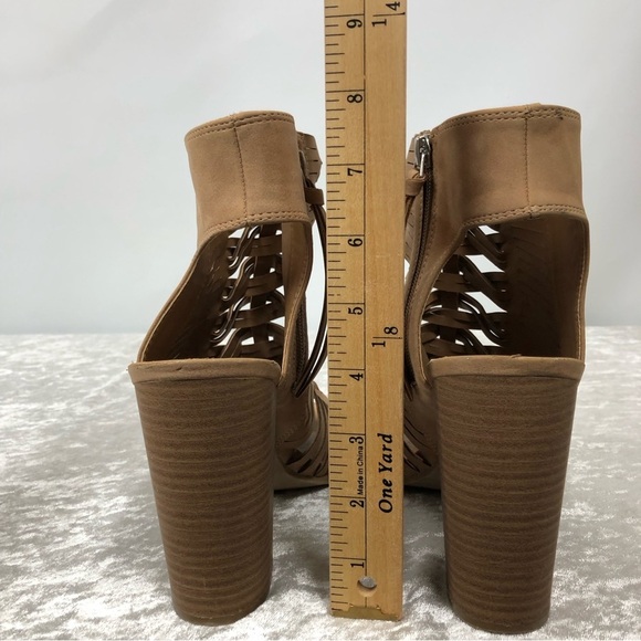 Dolce Vita Vegan Suede Open Toe Tan Booties size 10 - Picture 2 of 11